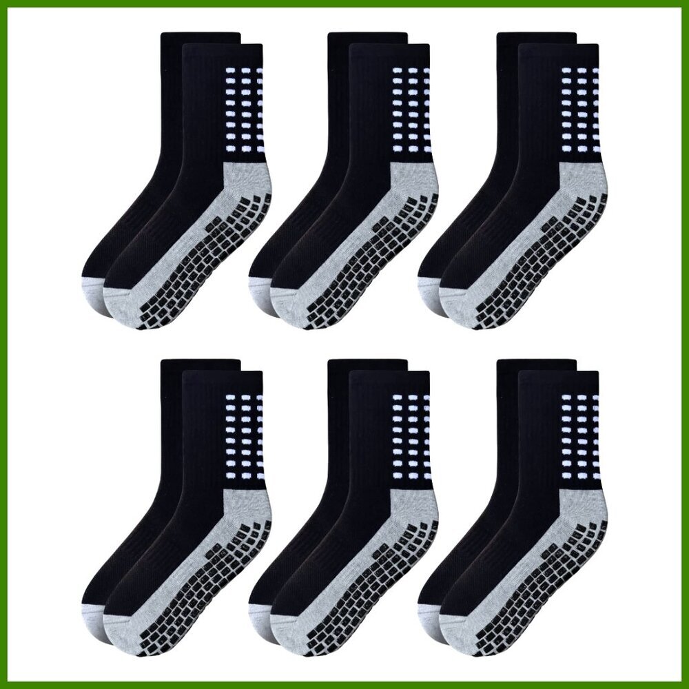 Anti Slip Non Skid Ankle and Crew Socks with Grippers